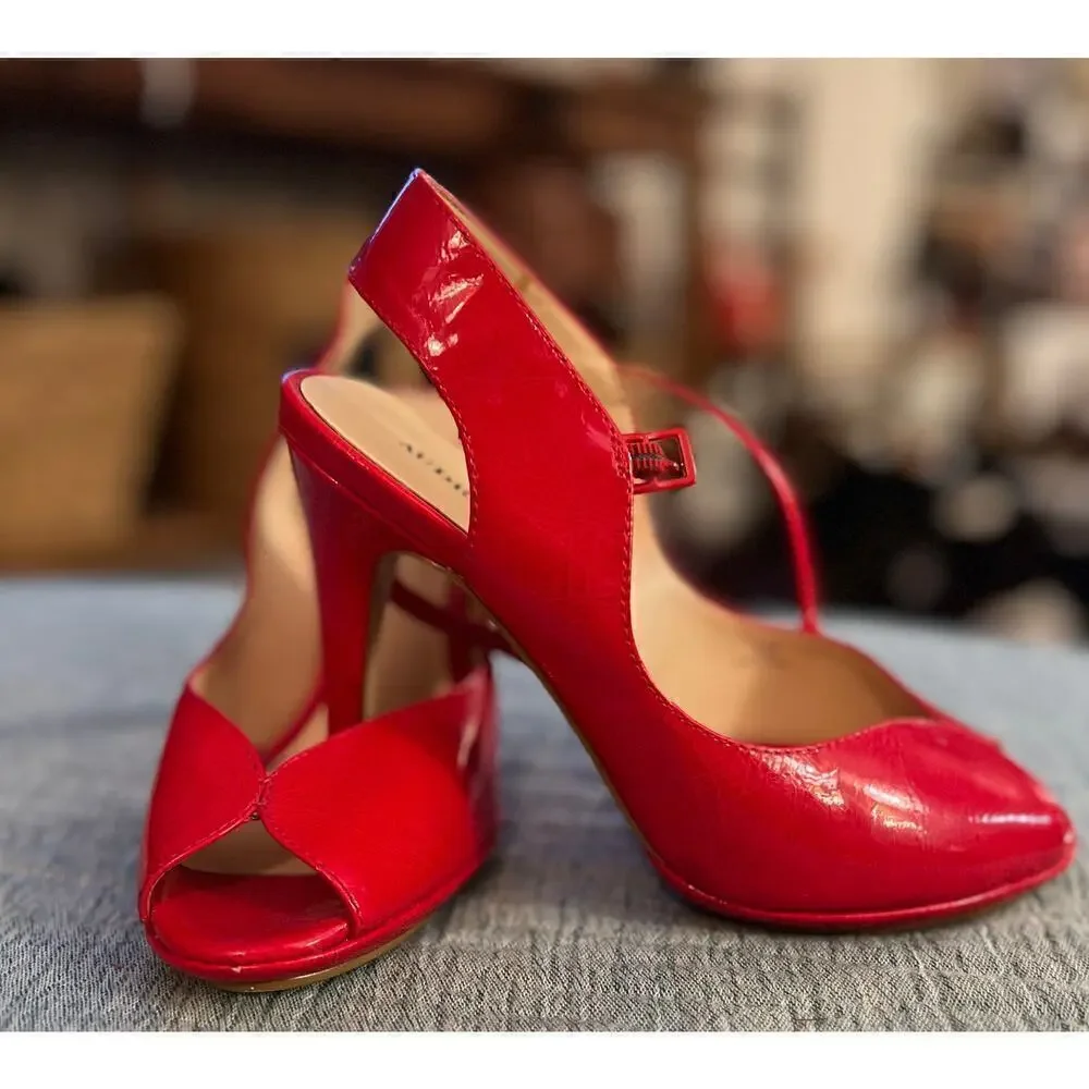 Audrey Brooke Red Patent Leather Heels sz 6